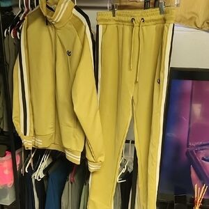 Yellow Track Suit with Stripes